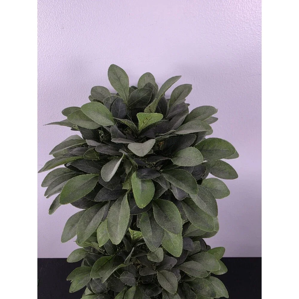 Vintage 2003 Target Faux Boxwood 2-Ball Double Topiary Tree White Ceramic...
